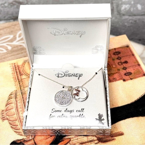 Disney Jewelry - Disney Mickey & Minnie Made For Each Other Silver Plated Necklace